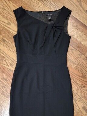 Worthington Black Sleeveless Midi Dress with Front Twist
